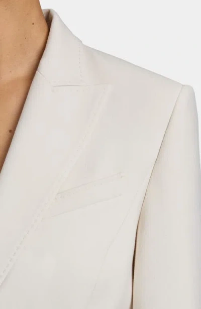 Santorelli Mimi Soft Stretch Crepe Double Button Open Flap Jacket In Neutral