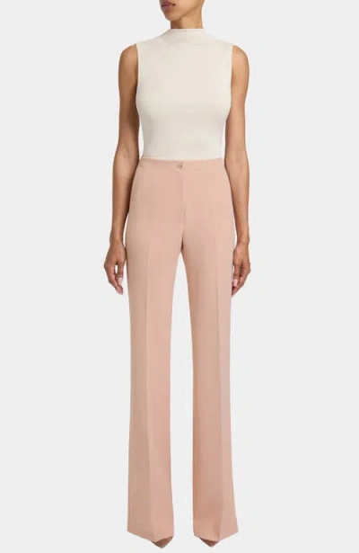 Santorelli Beth Soft Stretch Crepe Mid-rise Flared Pant In Pink