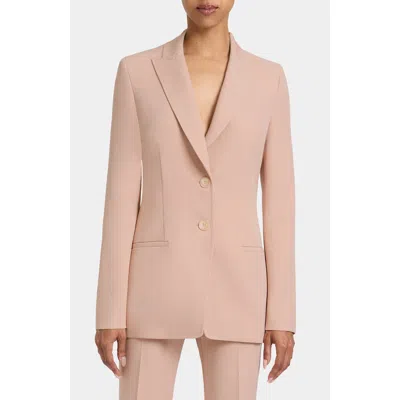 Santorelli Juno Double Button Jacket In Soft Stretch Crepe In Pink
