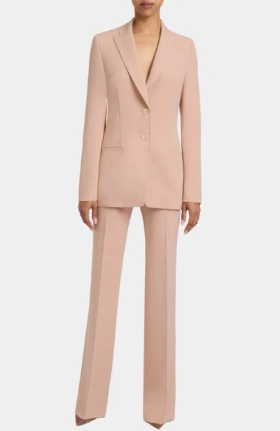 Santorelli Juno Double Button Jacket In Soft Stretch Crepe In Pink