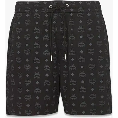 Mcm Monogram Print Shorts In Black