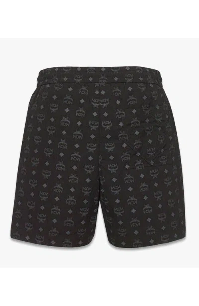 Mcm Monogram Print Shorts In Black