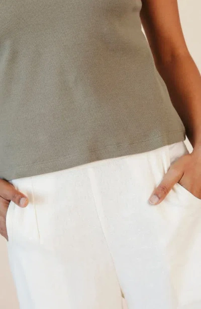 Poplinen Plus Charlie Ribbed Tank In Gray