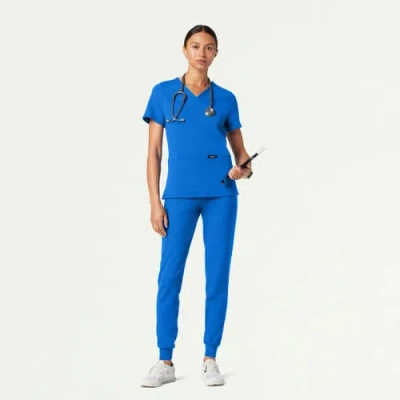 Jaanuu 6-pocket Slim Knit Scrub Jogger In Blue