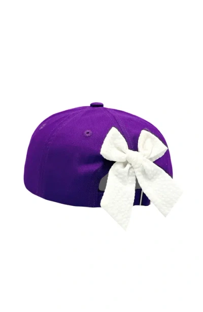 Bits & Bows Tcu Horned Frogs Bow Baseball Hat In Purple