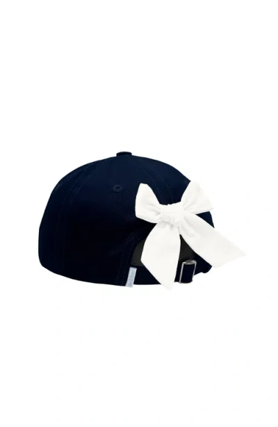 Bits & Bows Twill Bow Baseball Hat In Blue