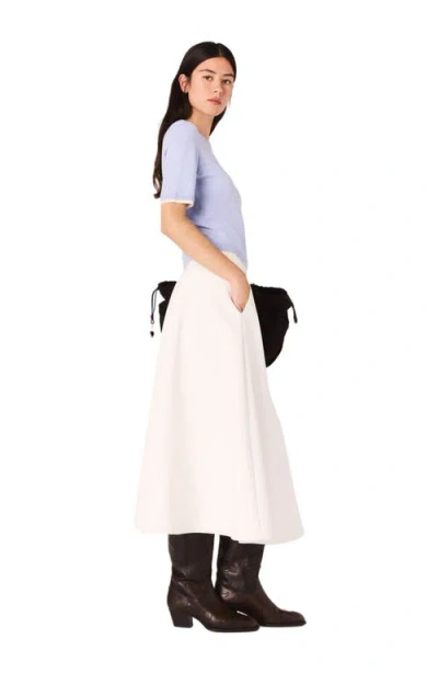 Maje Wool Short Sleeve Sweater In Blue