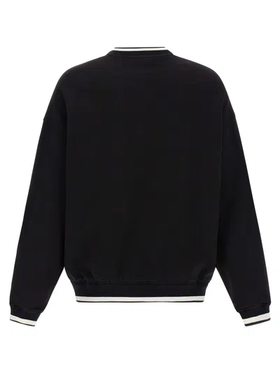 Dolce & Gabbana Crewneck Sweatshirt With Ribbed Cuffs And Hem In Black