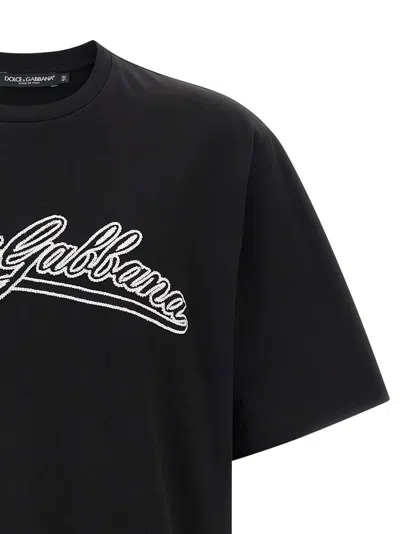 Dolce & Gabbana Men Short Sleeve T-shirt With Logo In Black