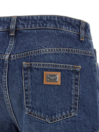 Dolce & Gabbana Logo Plate Shorts Bermuda And Short Blue In Blue