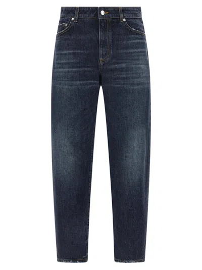 Dolce & Gabbana High-waisted 5-pocket Jeans Faded Effect In Blue