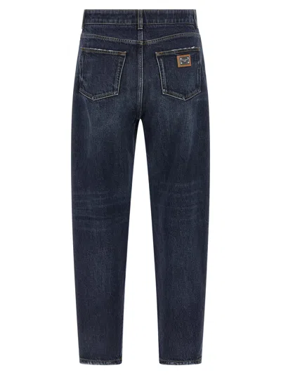 Dolce & Gabbana High-waisted 5-pocket Jeans Faded Effect In Blue