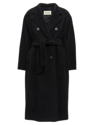 Max Mara Womens Black Madame Belted Wool And Cashmere Coat In Black