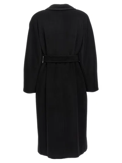 Max Mara Womens Black Madame Belted Wool And Cashmere Coat In Black