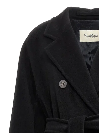 Max Mara Womens Black Madame Belted Wool And Cashmere Coat In Black
