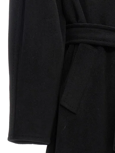 Max Mara Womens Black Madame Belted Wool And Cashmere Coat In Black