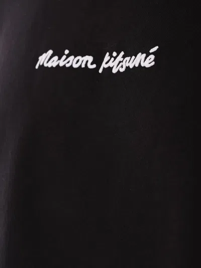 Maison Kitsuné Maison Kitsune Line Handwriting Oversized T-shirt In Black