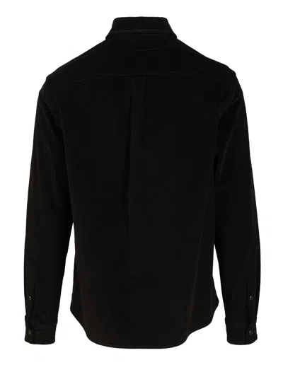 Dolce & Gabbana Micro Rib Velvet Shirt Shirts Black In Black