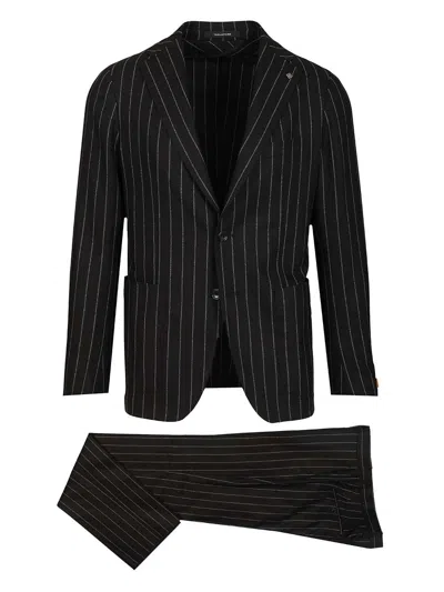 Tagliatore Montecarlo Gessato Largo Nero 90 Lana 5 Cach 3 Ny 2 Ly Dresses Black In Black