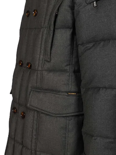 Moorer Morris-km 2 Petti Trapuntato Nylon Collo Pelliccia Coats Grey In Black