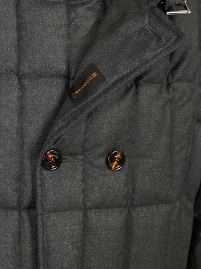 Moorer Morris-km 2 Petti Trapuntato Nylon Collo Pelliccia Coats Grey In Black
