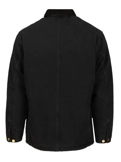 Carhartt Wip Structured Organic Cotton Casual Jacket In Black