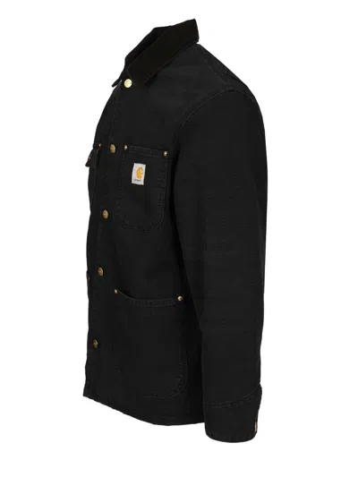 Carhartt Wip Structured Organic Cotton Casual Jacket In Black