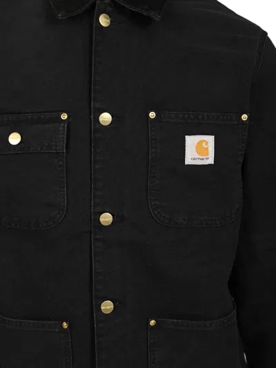 Carhartt Wip Structured Organic Cotton Casual Jacket In Black