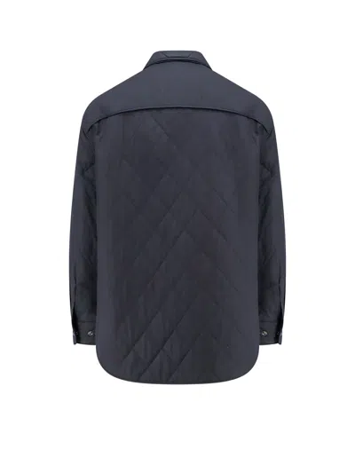 Valentino Men Padded And Quilted Nylon Jacket With Iconic Studs In Blue