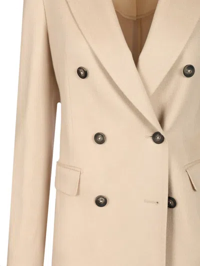 Tagliatore Paris Double-breasted Blazer In Nude