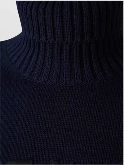 Givenchy Turtleneck Sweater In Cotton With Paris Embroidery Clothing In Blue