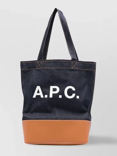 Apc A.p.c. Axel Small Denim Tote Bag In Multi