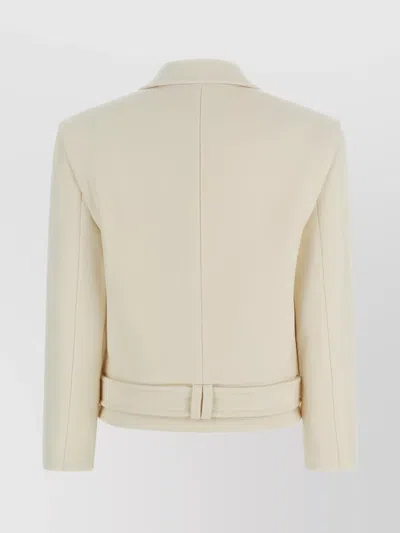 Balmain Double-breasted Wool And Cashmere-blend Felt Jacket In Neutral