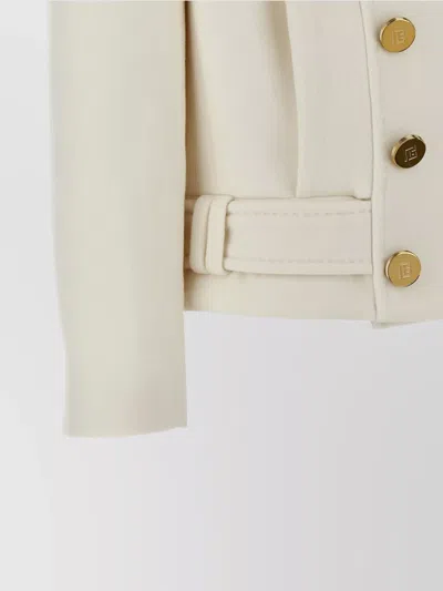 Balmain Double-breasted Wool And Cashmere-blend Felt Jacket In Neutral