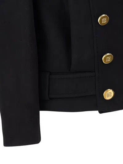 Balmain Tailored Coat With Double-breasted Design In Black