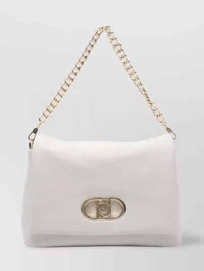 Liu •jo Textured Chain Strap Shoulder Bag In White