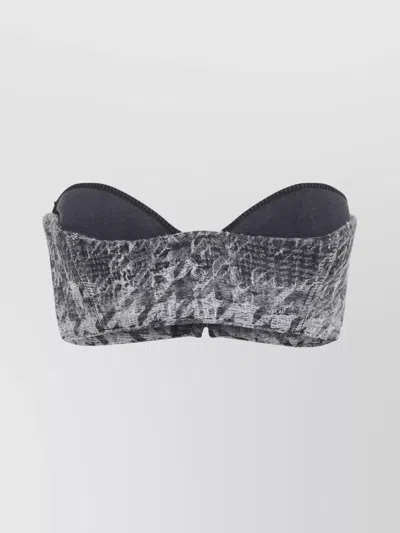 Diesel Abstract Textured Bodysuit With Structured Bust In Gray