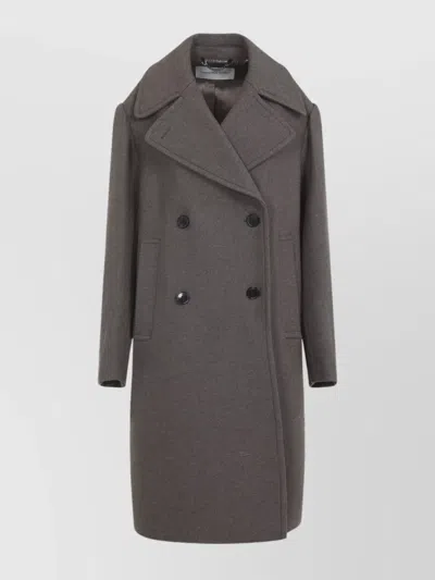 Dries Van Noten Raquel Double-breasted Peacoat Jacket For Women In Gray