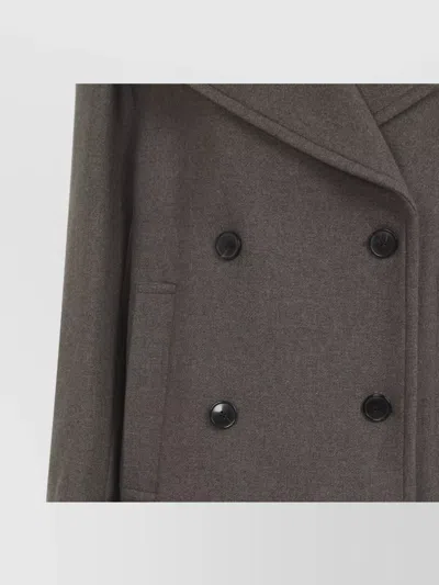 Dries Van Noten Raquel Double-breasted Peacoat Jacket For Women In Gray