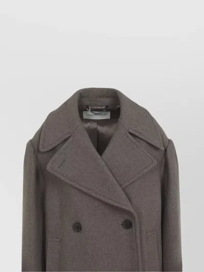 Dries Van Noten Raquel Double-breasted Peacoat Jacket For Women In Gray