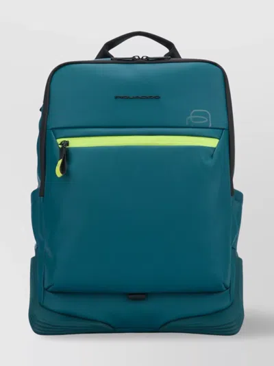 Piquadro Backpack Adjustable Straps Front Pocket In Blue
