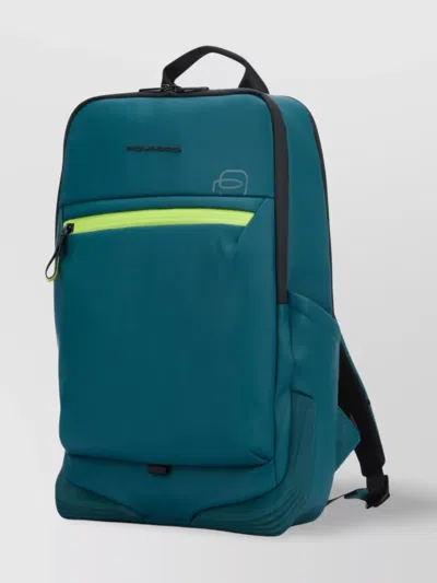 Piquadro Backpack Adjustable Straps Front Pocket In Blue
