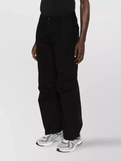 Carhartt Straight Leg Cargo Trousers With Multiple Pockets In Black