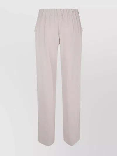 P.a.r.o.s.h Straight Trousers With Elastic Waistband And Side Pockets In Pink