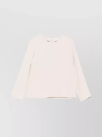 P.a.r.o.s.h Buttoned Long Sleeve Blouses With Back Slit In Neutral