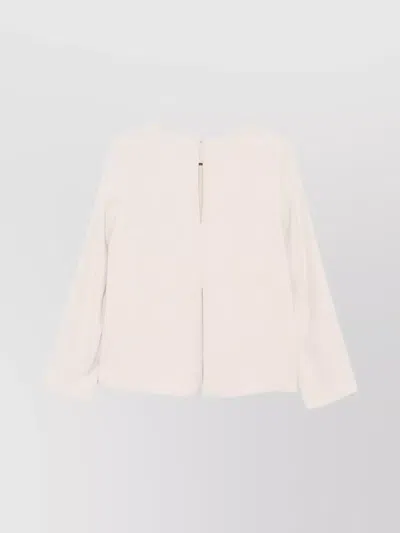 P.a.r.o.s.h Buttoned Long Sleeve Blouses With Back Slit In Neutral