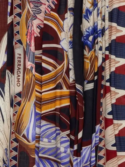 Ferragamo Rectangular Scarf Featuring Intricate Pattern