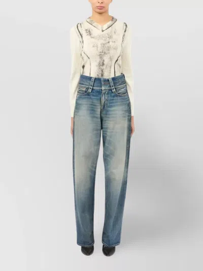 Mm6 Maison Margiela Faded-effect Jeans In Blue
