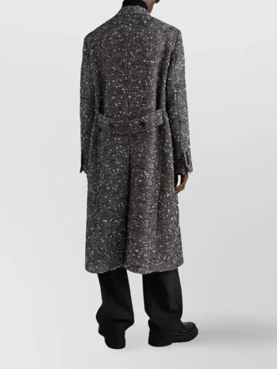 Dolce & Gabbana Herringbone Coat In Black