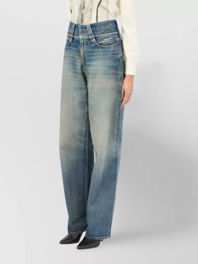 Mm6 Maison Margiela Faded-effect Jeans In Blue